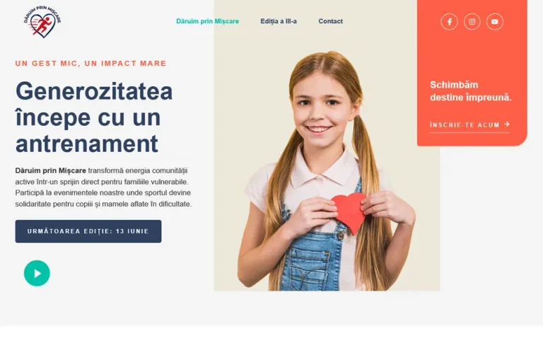 Platformă evenimente caritabile DaruiemPrinMiscare.ro - dezvoltare web WebHive