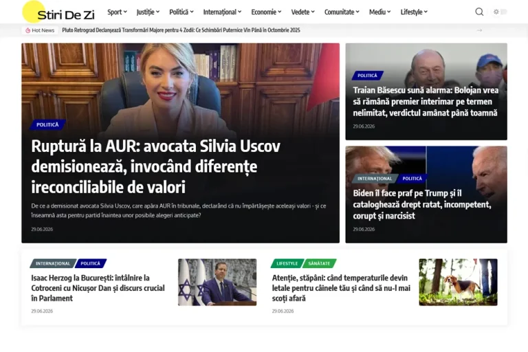 Interfață portal de știri automatizat Stiridezi.ro - proiect WebHive